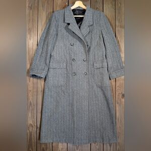 David Baker Double-Breasted Pea Coat Wool L